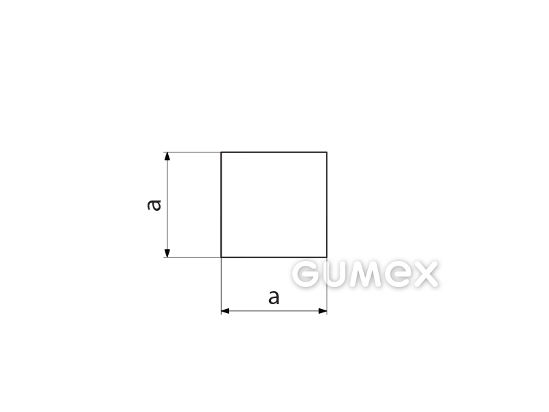 Quadratisches Silikonprofil, 10x10mm, 60°ShA, -60°C/+250°C, transparent, 